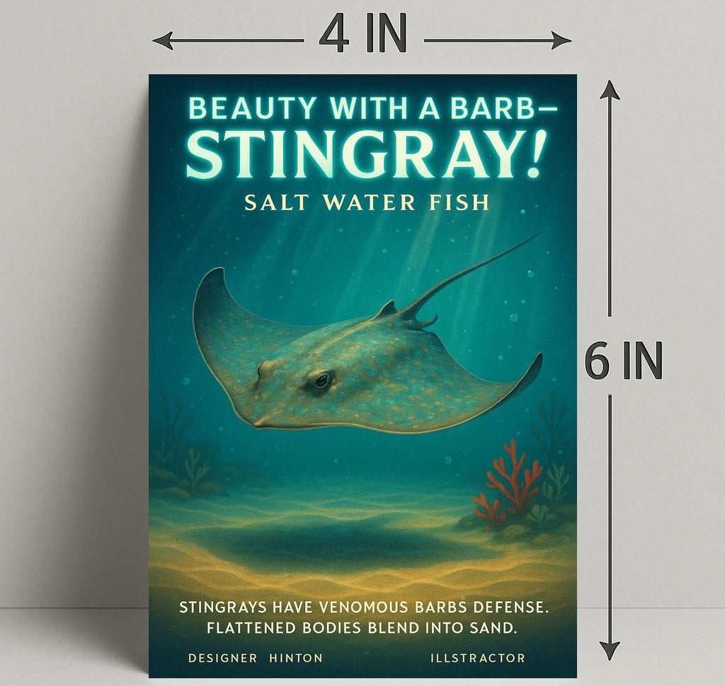 Beauty With A Barb Stingray Poster PosterGoat