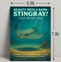 Beauty With A Barb Stingray Poster PosterGoat