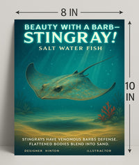 Beauty With A Barb Stingray Poster PosterGoat