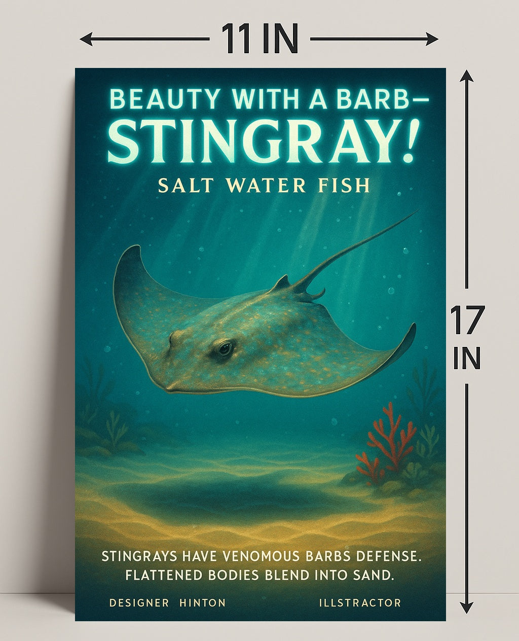 Beauty With A Barb Stingray Poster PosterGoat