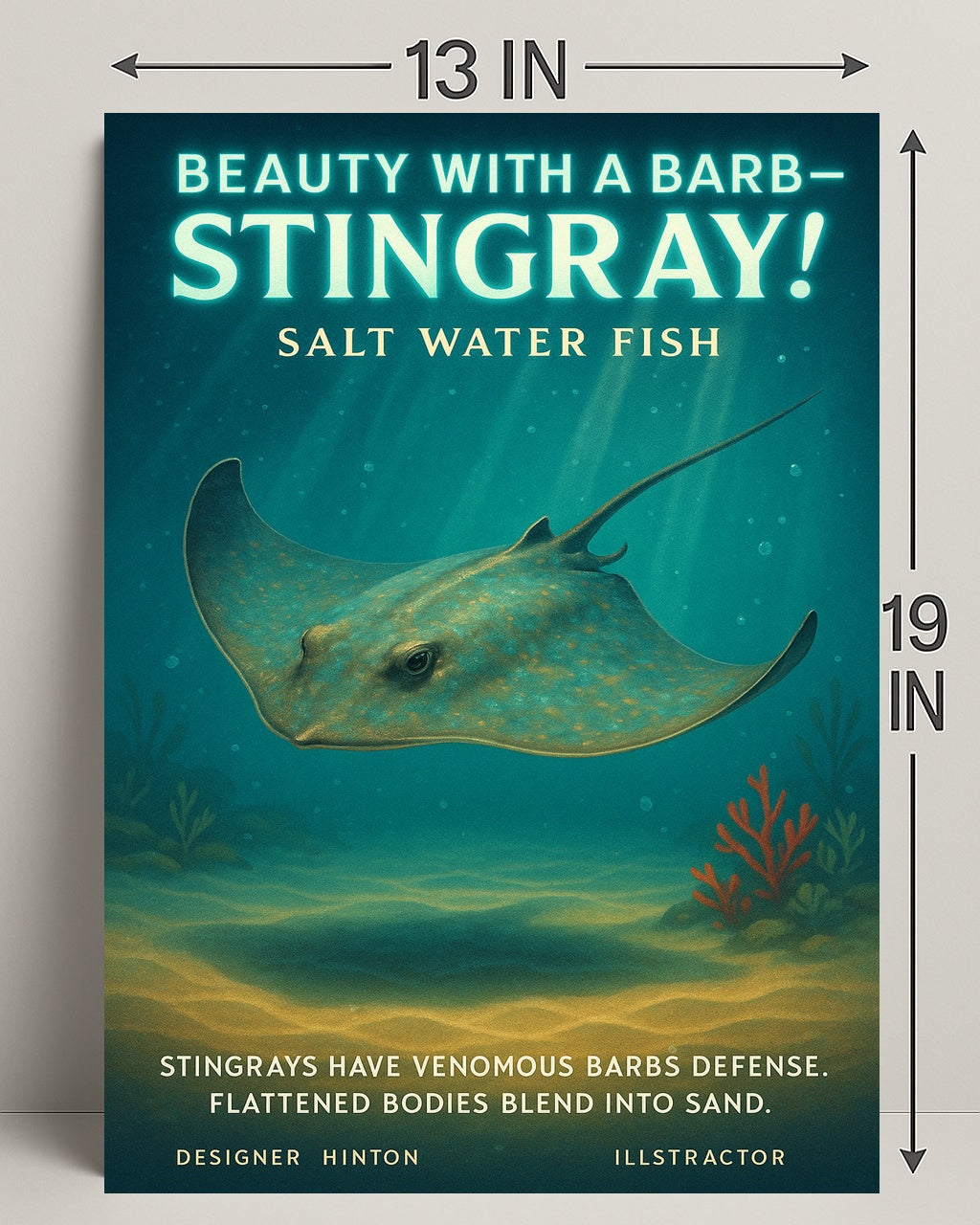 Beauty With A Barb Stingray Poster PosterGoat