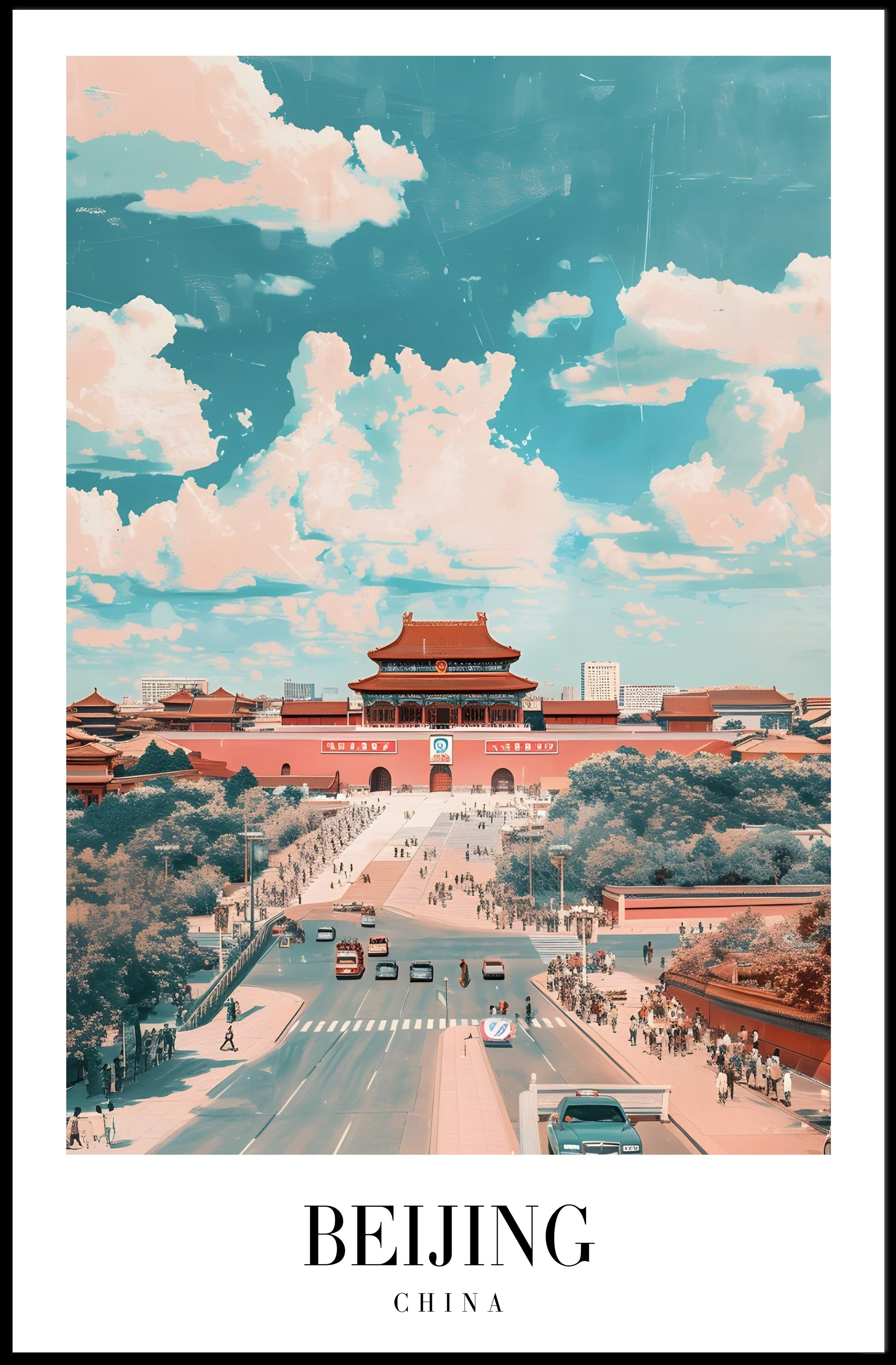 Beijing Architectural Dreamscape Poster - Urban or Cityscape Poster PosterGoat