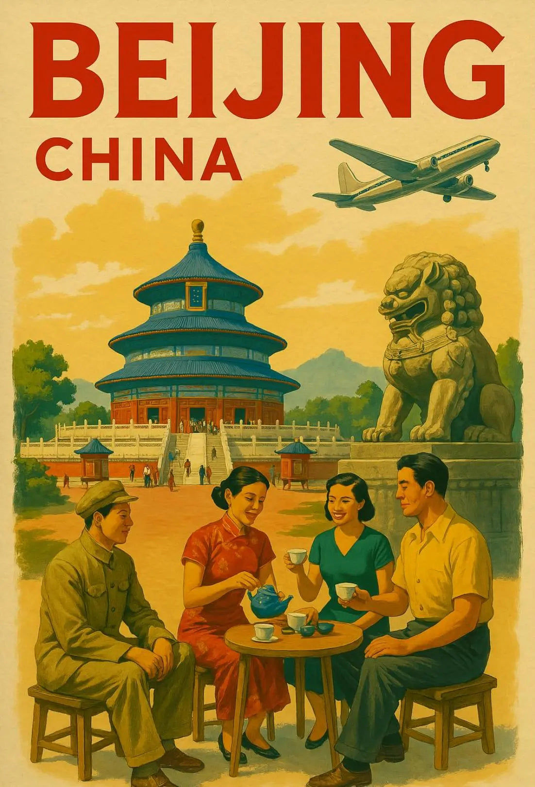 Beijing's Vintage Travel Era Nostalgic Cultural Poster PosterGoat