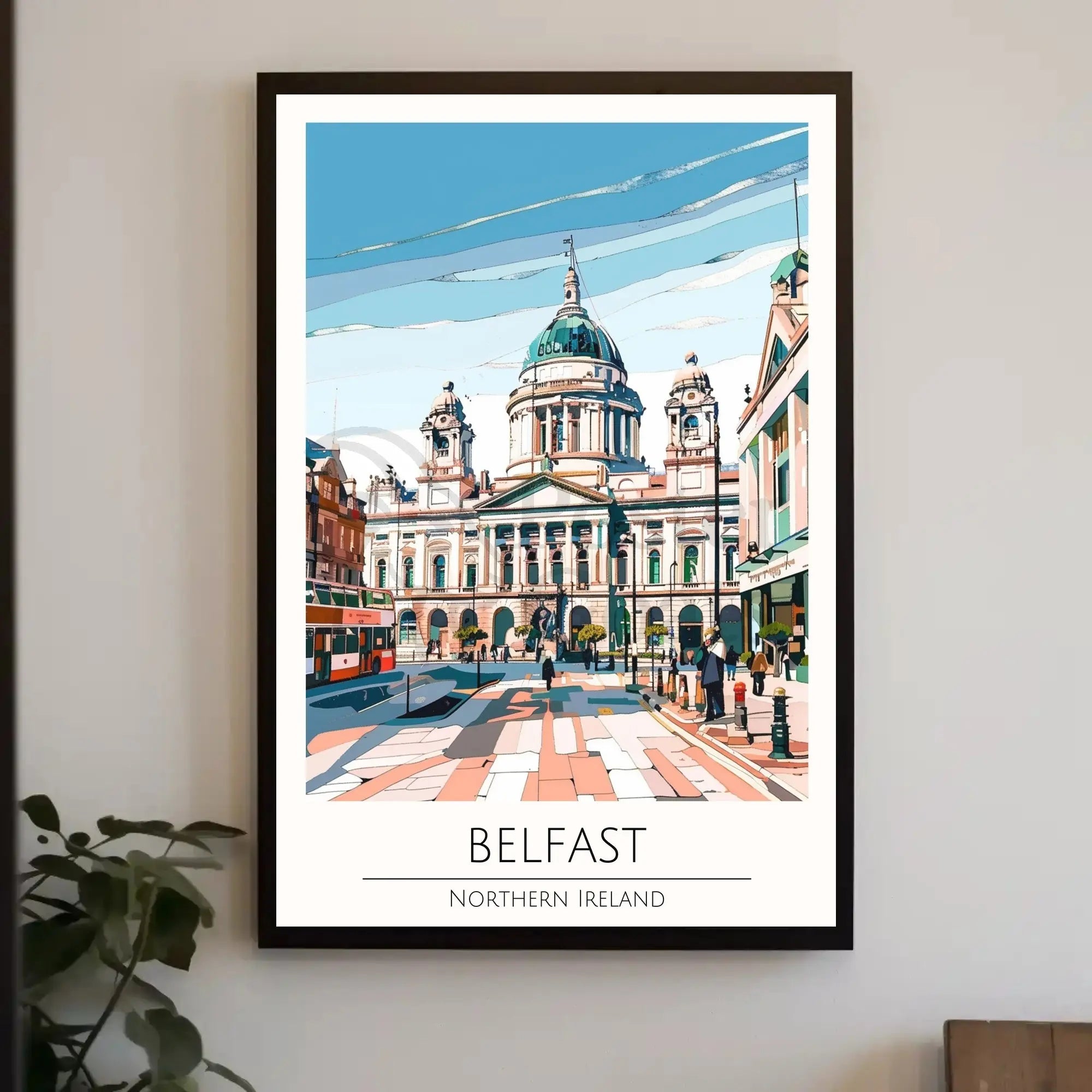 Belfast Landmark Modern Travel Poster PosterGoat