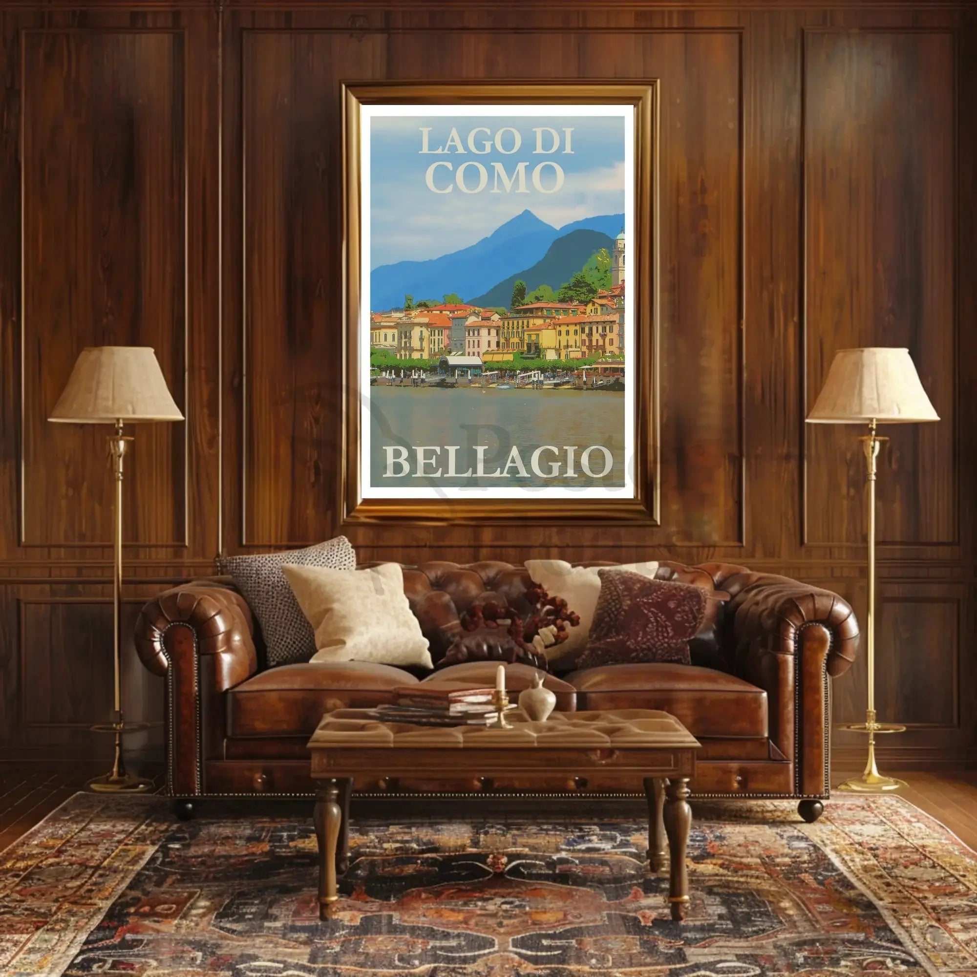 Bellagio Lake Como Vintage Travel Poster PosterGoat