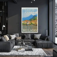 Bellagio Lake Como Vintage Travel Poster PosterGoat