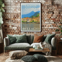 Bellagio Lake Como Vintage Travel Poster PosterGoat