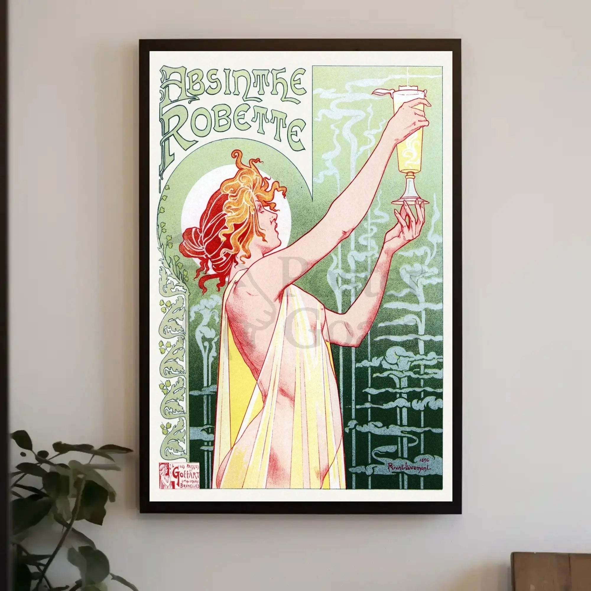 Belle Époque Absinthe Poster: Art Nouveau, Whimsical Elegance PosterGoat