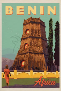 Benin Cultural Adventure Vintage Travel Poster PosterGoat
