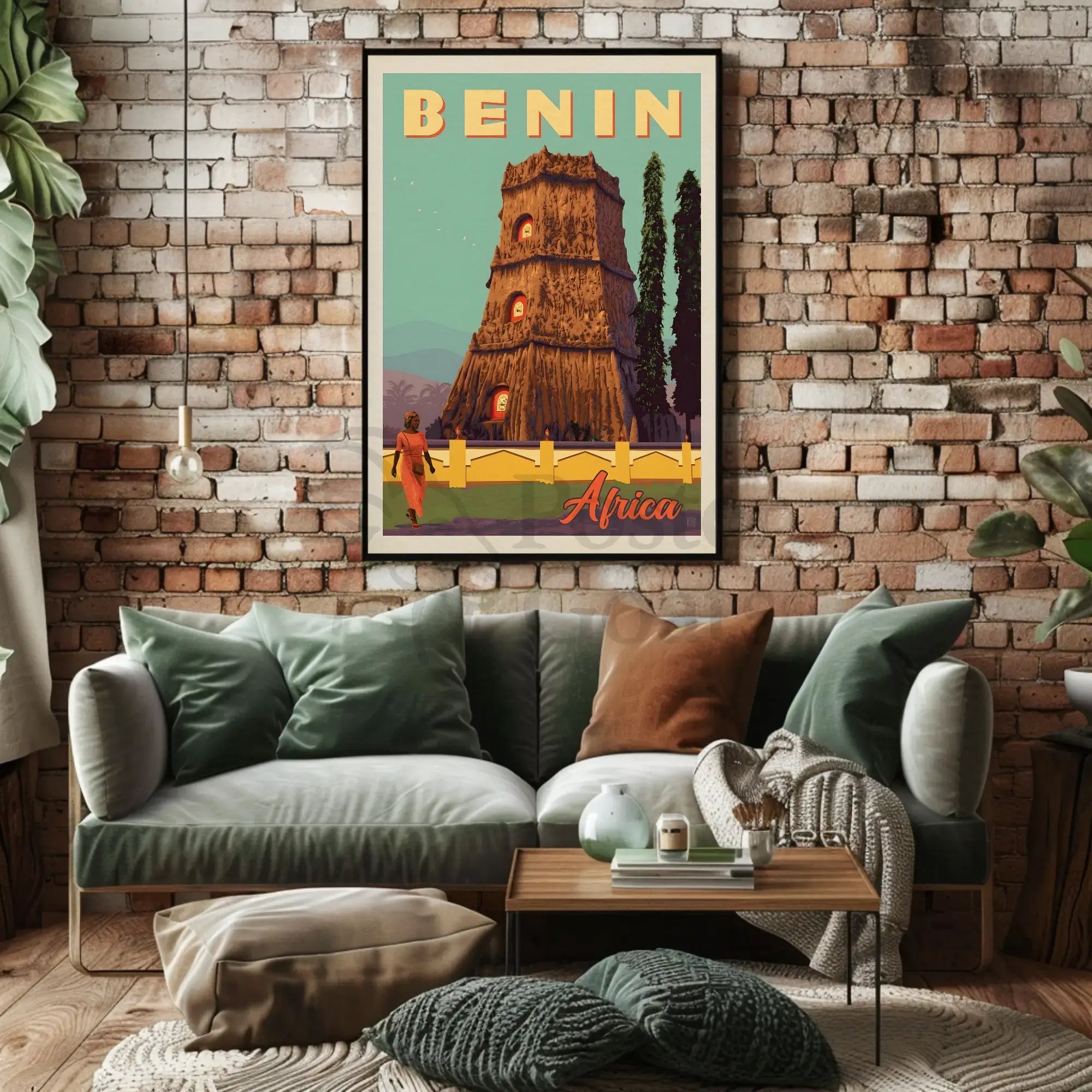 Benin Cultural Adventure Vintage Travel Poster PosterGoat