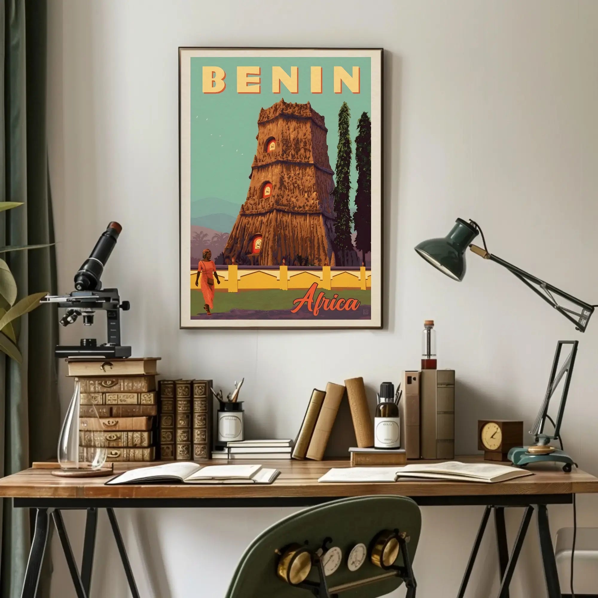 Benin Cultural Adventure Vintage Travel Poster PosterGoat