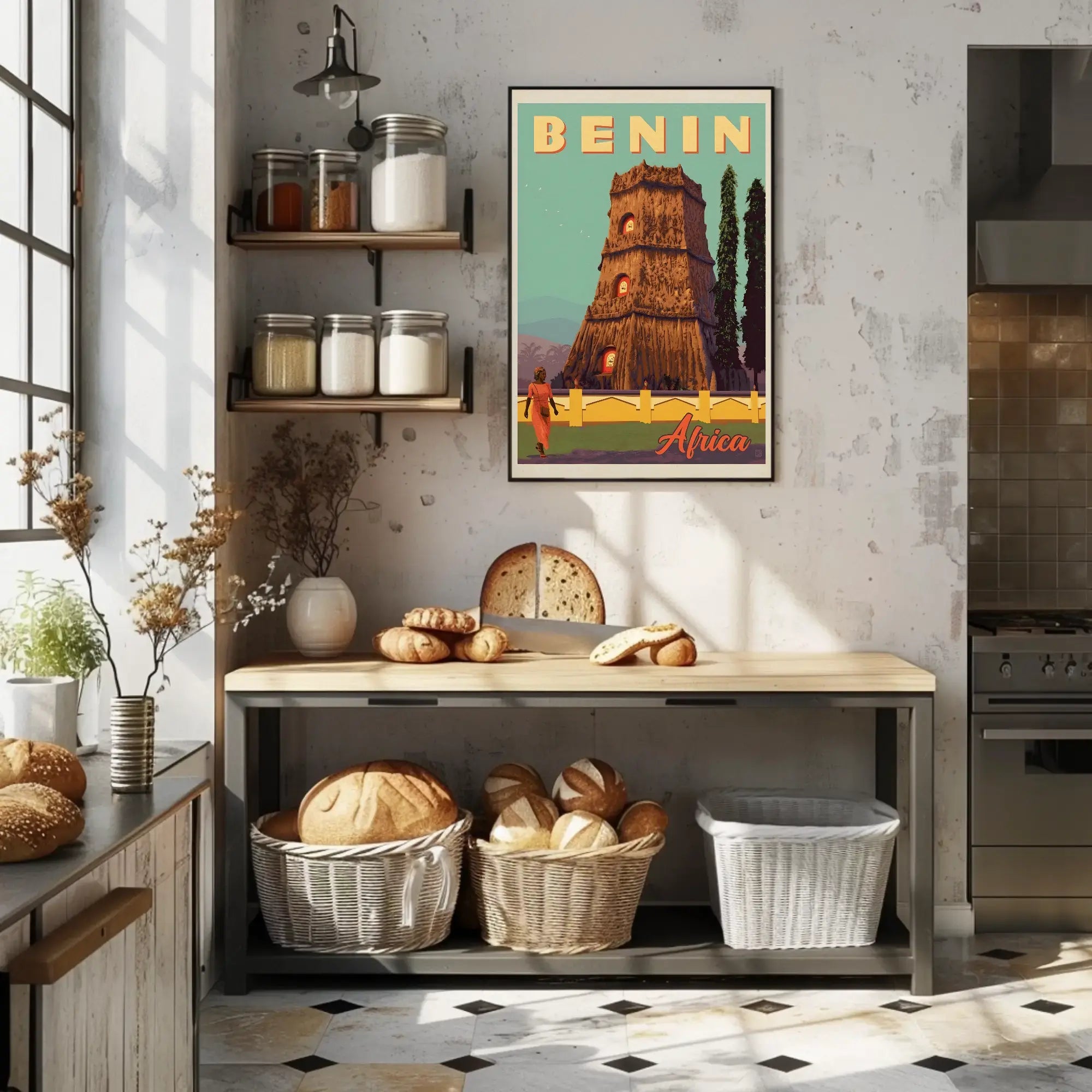 Benin Cultural Adventure Vintage Travel Poster PosterGoat