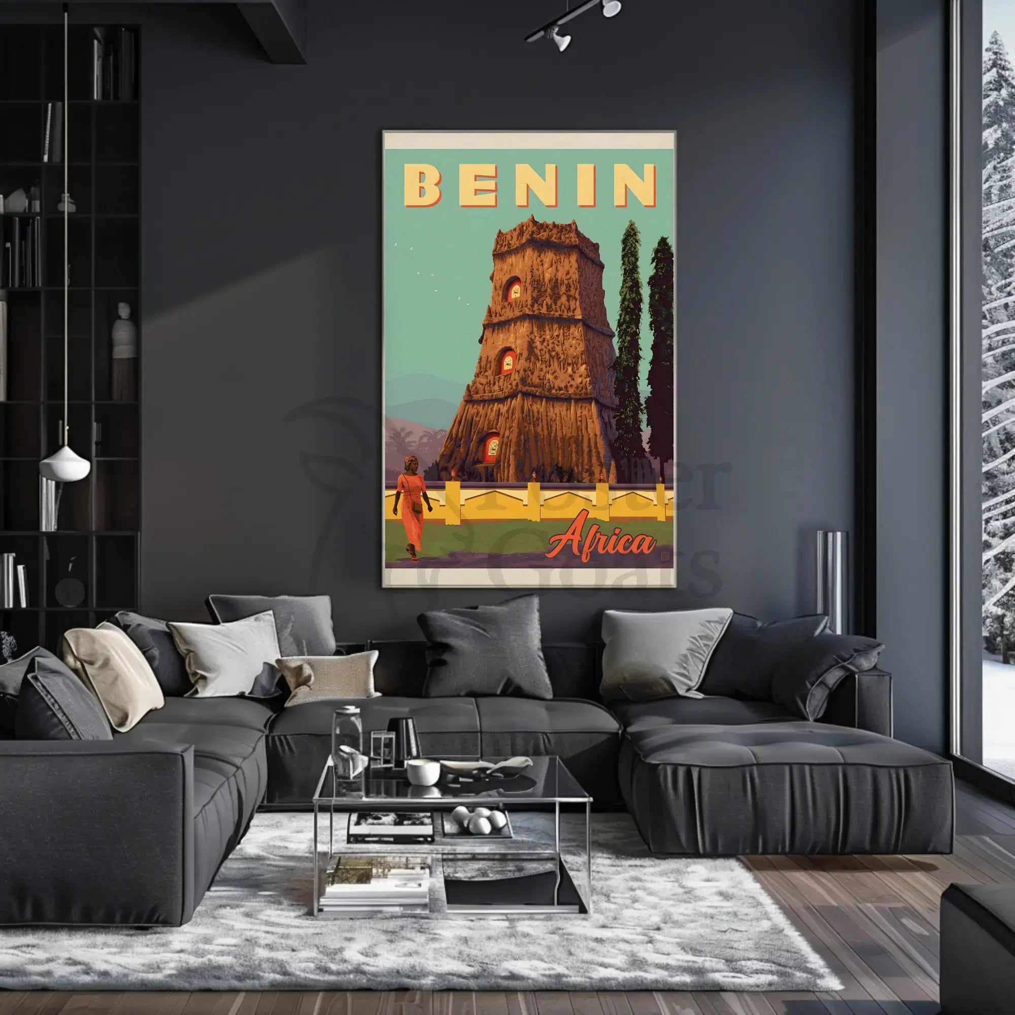 Benin Cultural Adventure Vintage Travel Poster PosterGoat