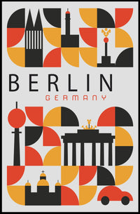 Berlin Landmarks Abstract Art Urban or Cityscape Poster PosterGoat
