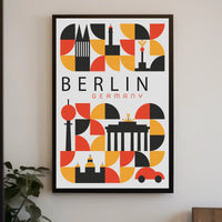 Berlin Landmarks Abstract Art Urban or Cityscape Poster PosterGoat