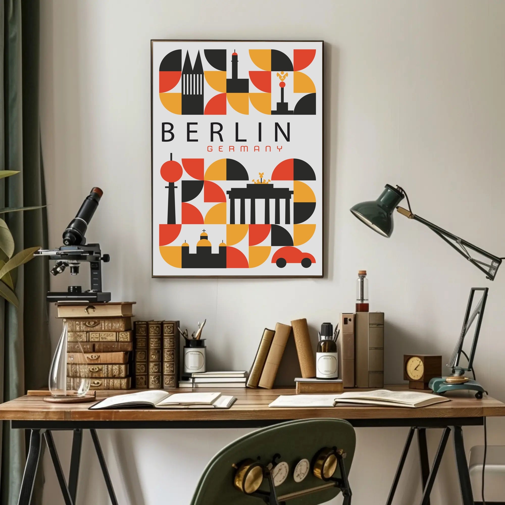 Berlin Landmarks Abstract Art Urban or Cityscape Poster PosterGoat