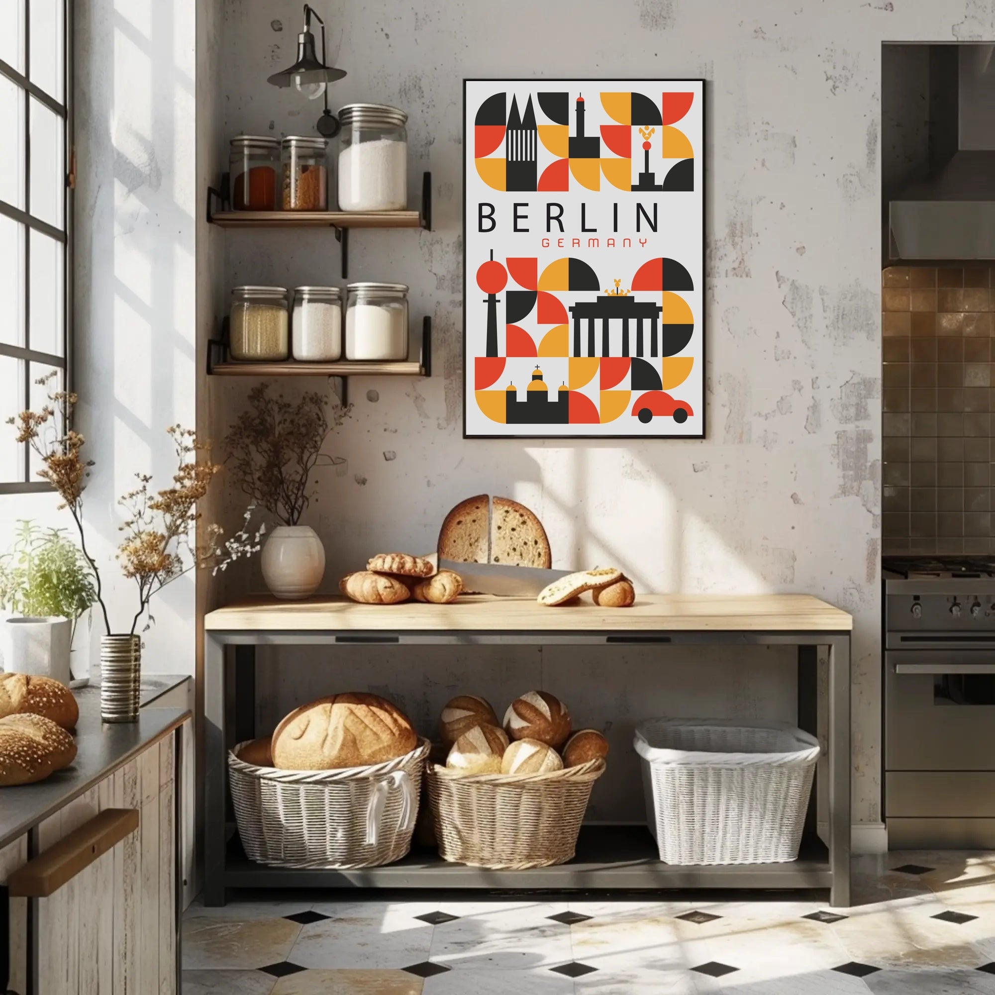 Berlin Landmarks Abstract Art Urban or Cityscape Poster PosterGoat