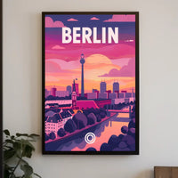 Berlin TV Tower Modern Urban Cityscape Travel Poster PosterGoat