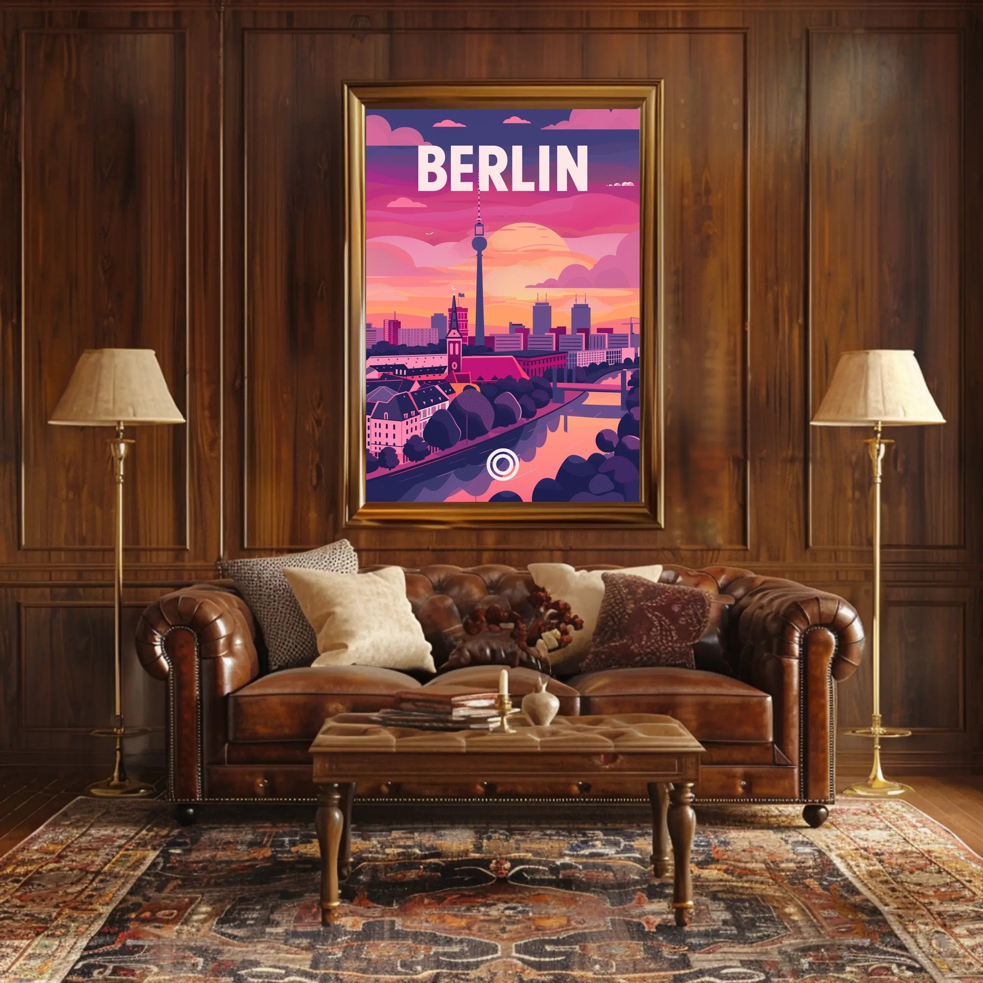 Berlin TV Tower Modern Urban Cityscape Travel Poster PosterGoat