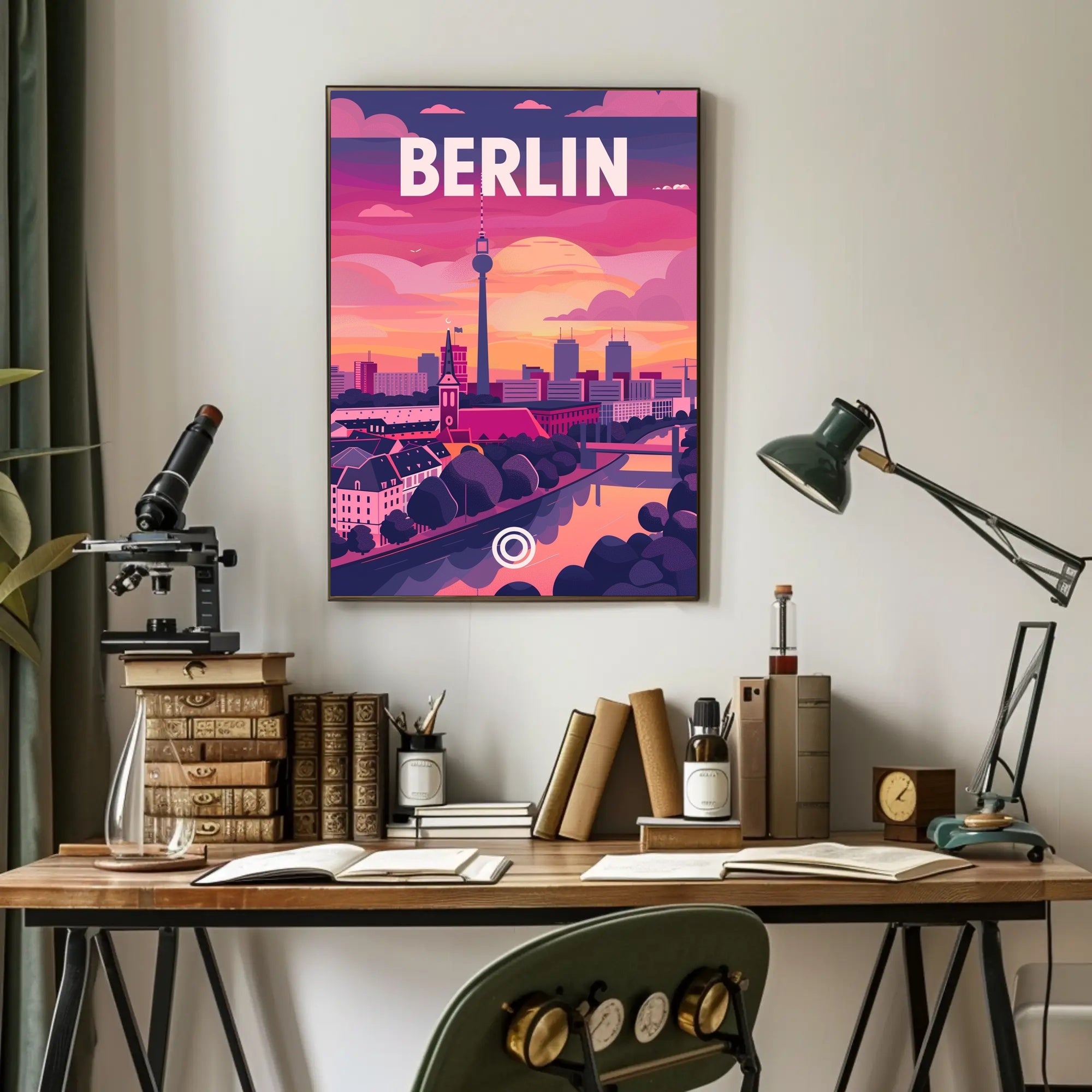 Berlin TV Tower Modern Urban Cityscape Travel Poster PosterGoat