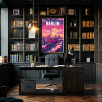 Berlin TV Tower Modern Urban Cityscape Travel Poster PosterGoat