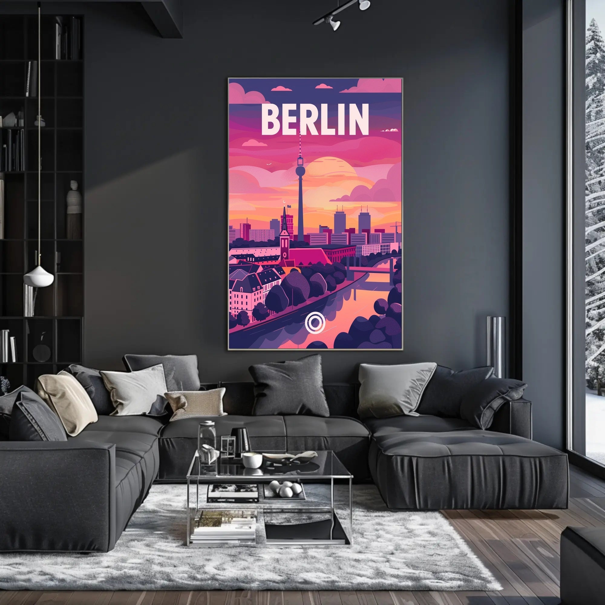 Berlin TV Tower Modern Urban Cityscape Travel Poster PosterGoat