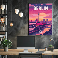 Berlin TV Tower Modern Urban Cityscape Travel Poster PosterGoat