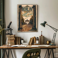 Berlin Vintage Travel Poster: Brandenburg Gate, Nostalgic Charm PosterGoat