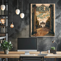 Berlin Vintage Travel Poster: Brandenburg Gate, Nostalgic Charm PosterGoat