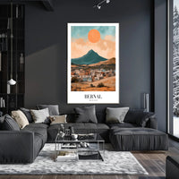 Bernal Monolith in Vibrant Mexican Travel Poster PosterGoat