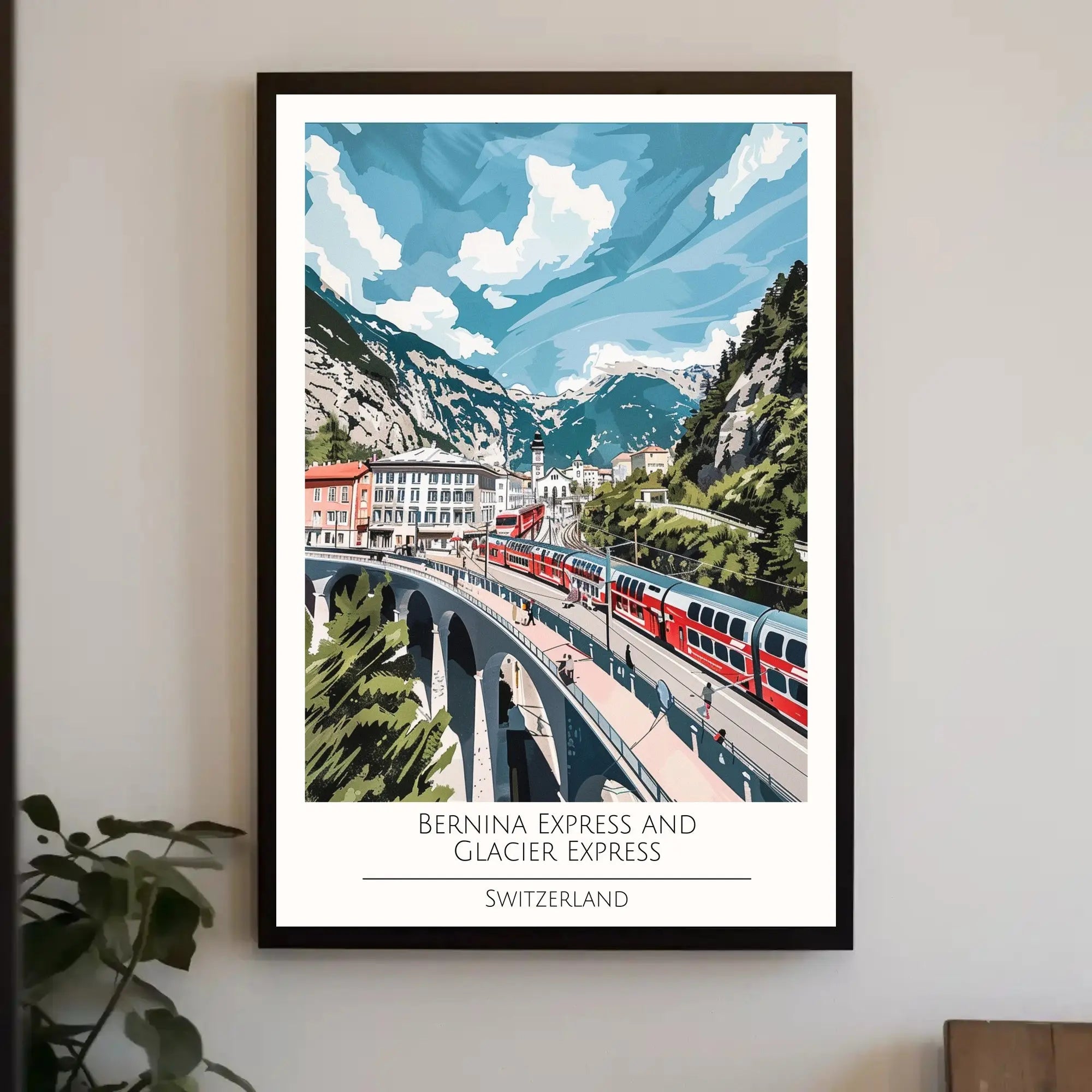 Bernina Express and Glacier Express Scenic Travel Poster PosterGoat