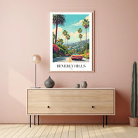 Beverly Hills Vintage Travel Road Nostalgia Travel Poster PosterGoat