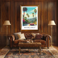 Beverly Hills Vintage Travel Road Nostalgia Travel Poster PosterGoat