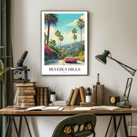 Beverly Hills Vintage Travel Road Nostalgia Travel Poster PosterGoat