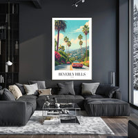 Beverly Hills Vintage Travel Road Nostalgia Travel Poster PosterGoat