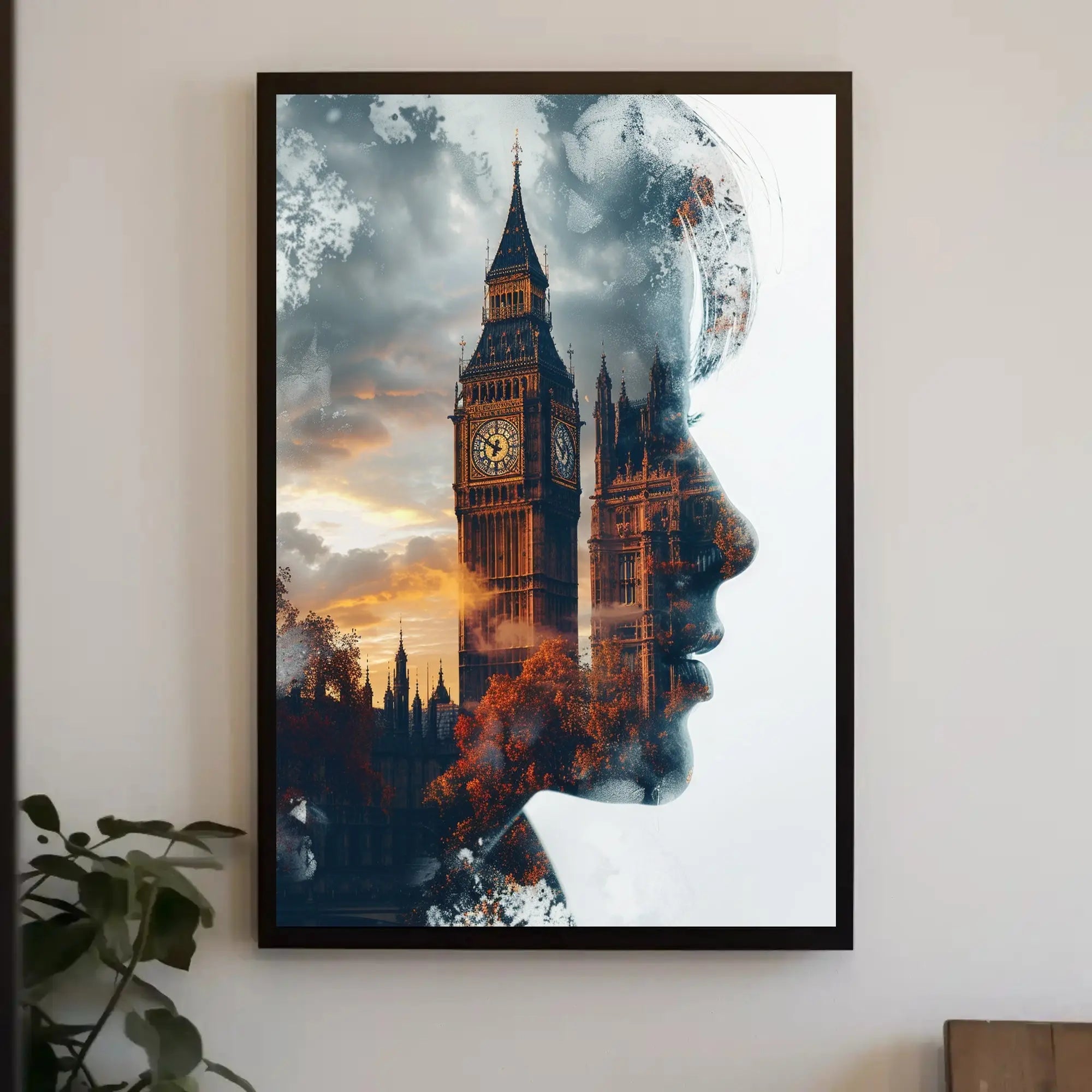 Big Ben Silhouette Reflection Artistic Travel Poster PosterGoat