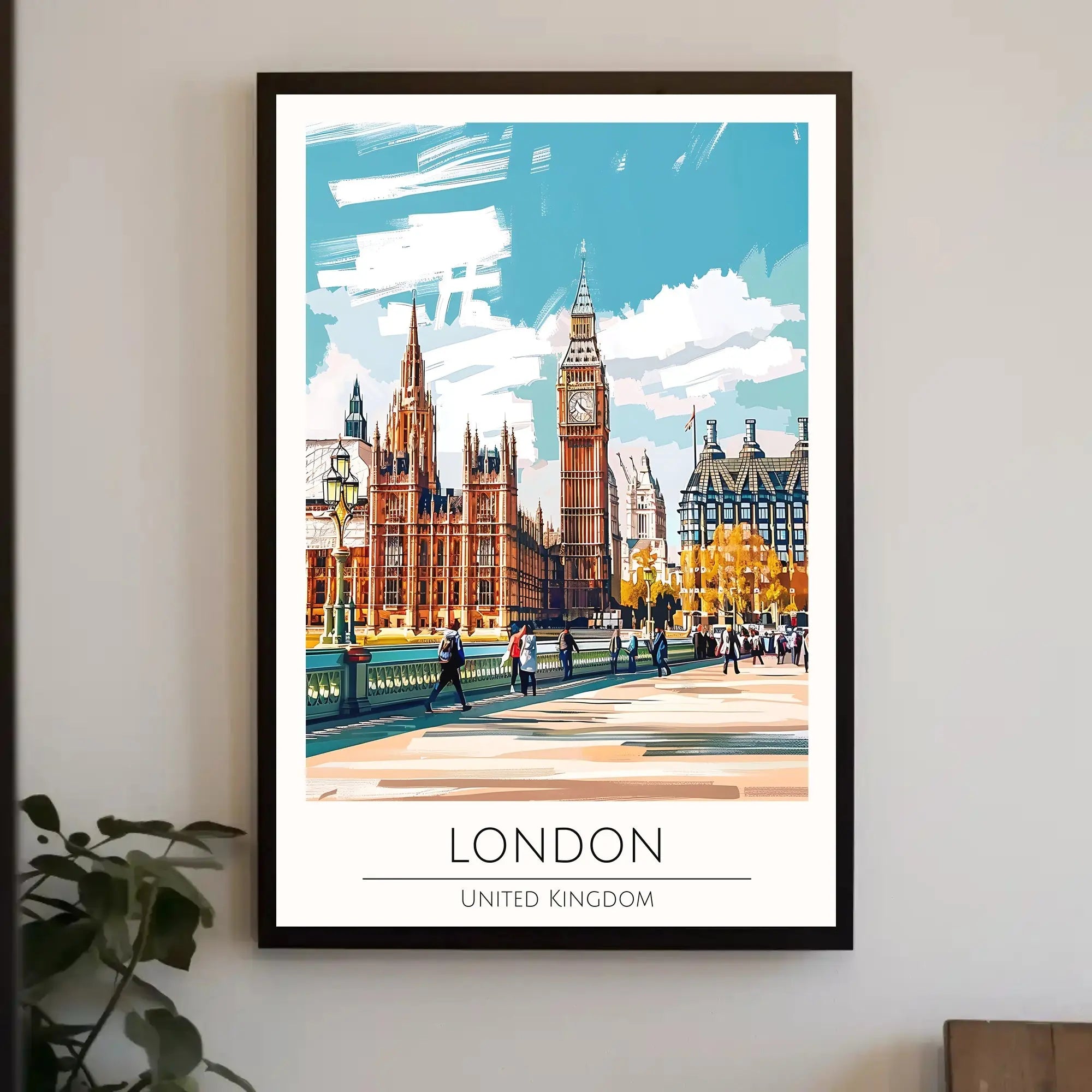 Big Ben and Westminster London Landmarks Travel Poster PosterGoat