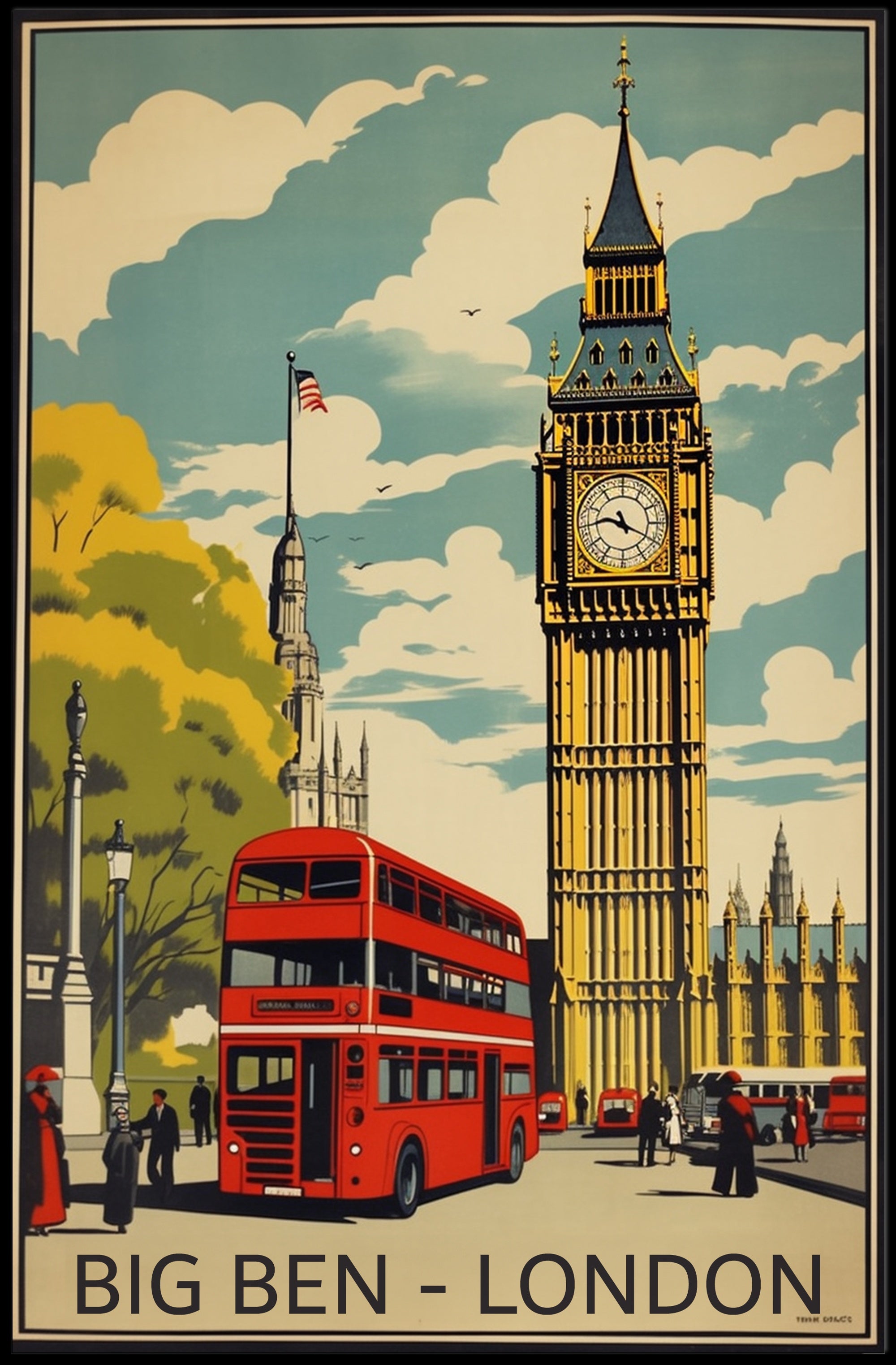 Big Ben's Timeless Charm in London Travel Poster PosterGoat