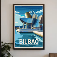 Bilbao Architectural Marvel in Vibrant Artistic Poster PosterGoat