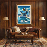 Bilbao Architectural Marvel in Vibrant Artistic Poster PosterGoat