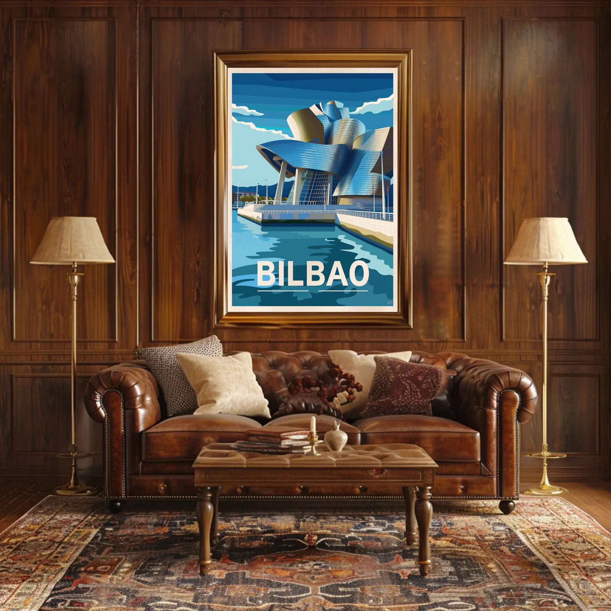 Bilbao Architectural Marvel in Vibrant Artistic Poster PosterGoat