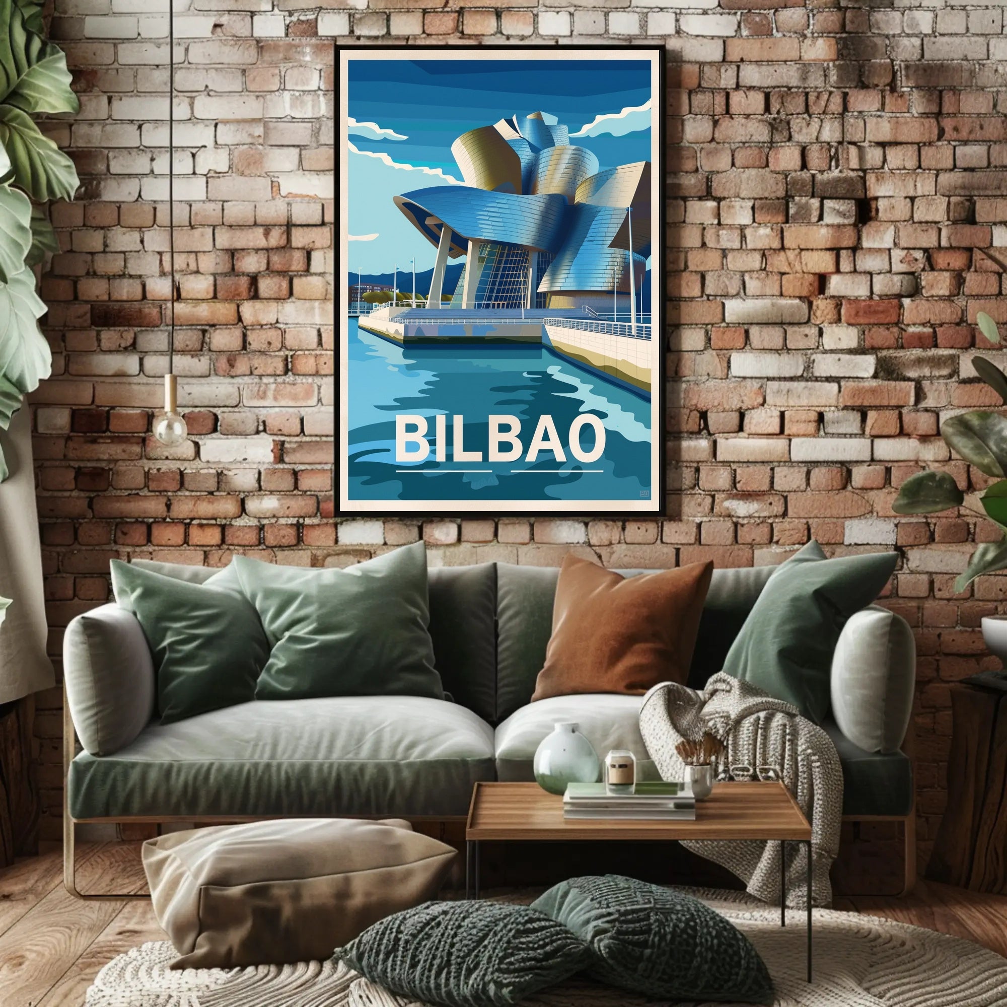Bilbao Architectural Marvel in Vibrant Artistic Poster PosterGoat