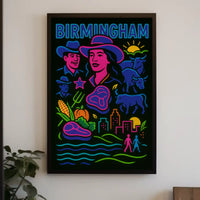 Birmingham Urban-Rural Fusion Abstract Artistic Poster PosterGoat