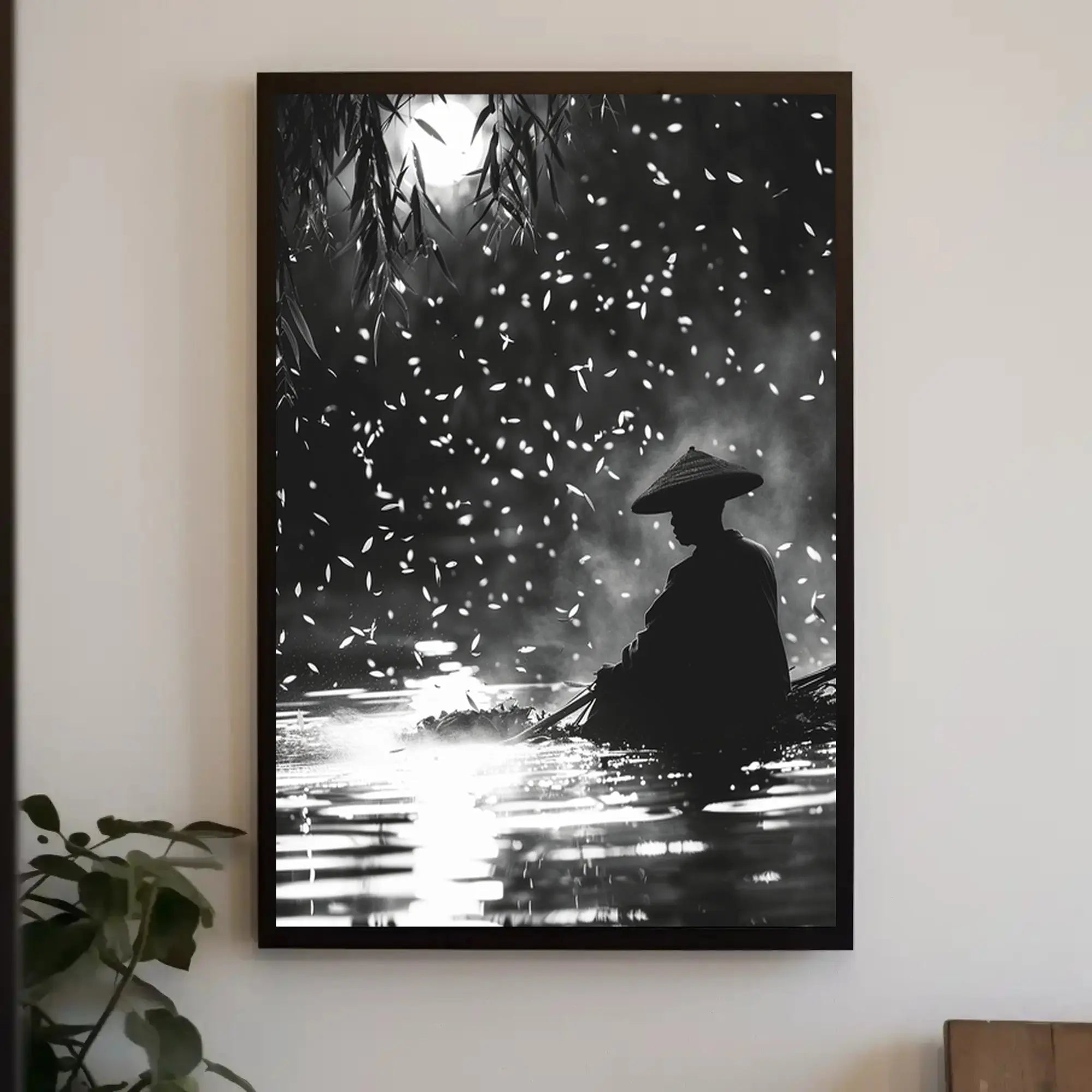 Black and White Tranquil Scene Cultural Heritage Poster PosterGoat