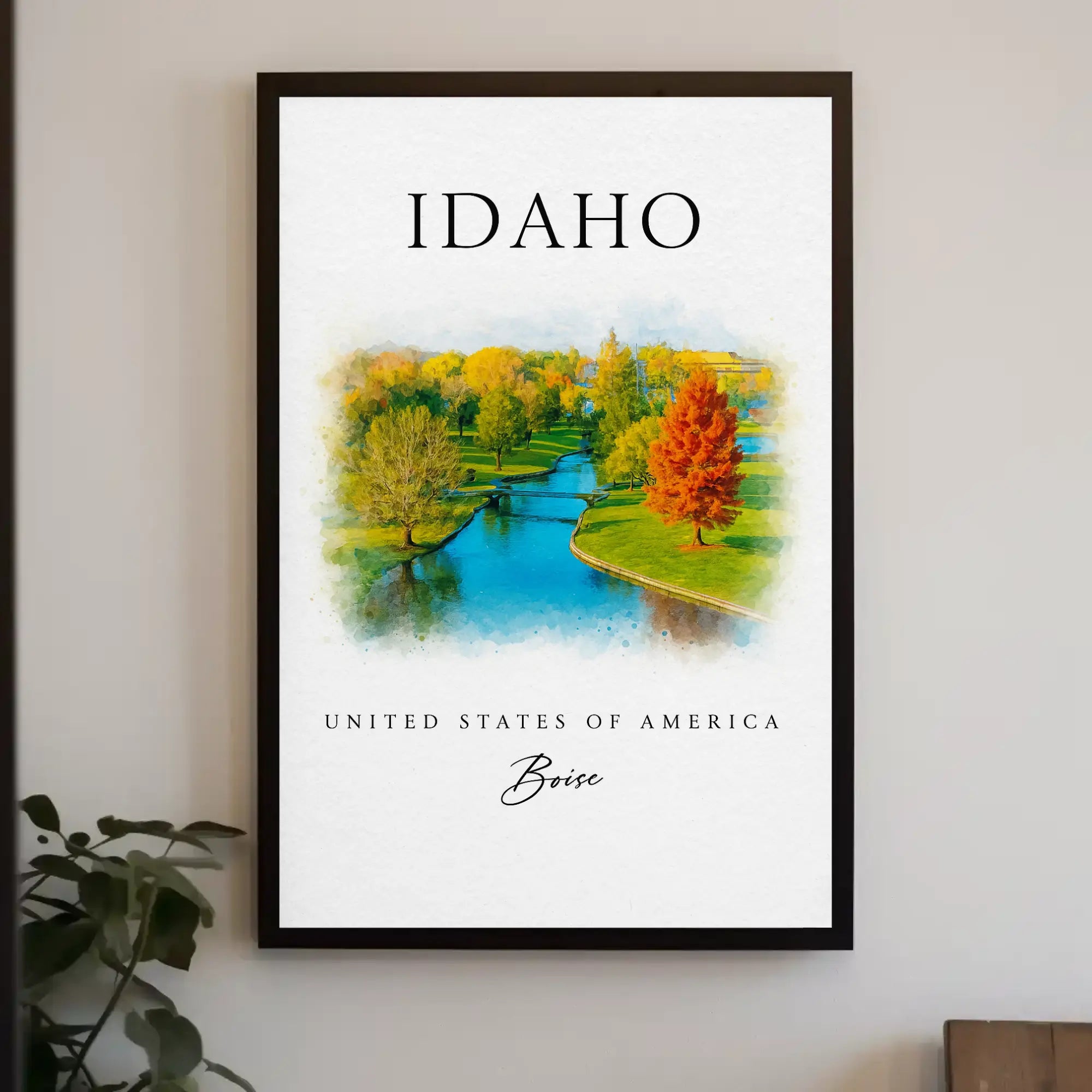 Boise Idaho Autumn Scene Travel Poster PosterGoat