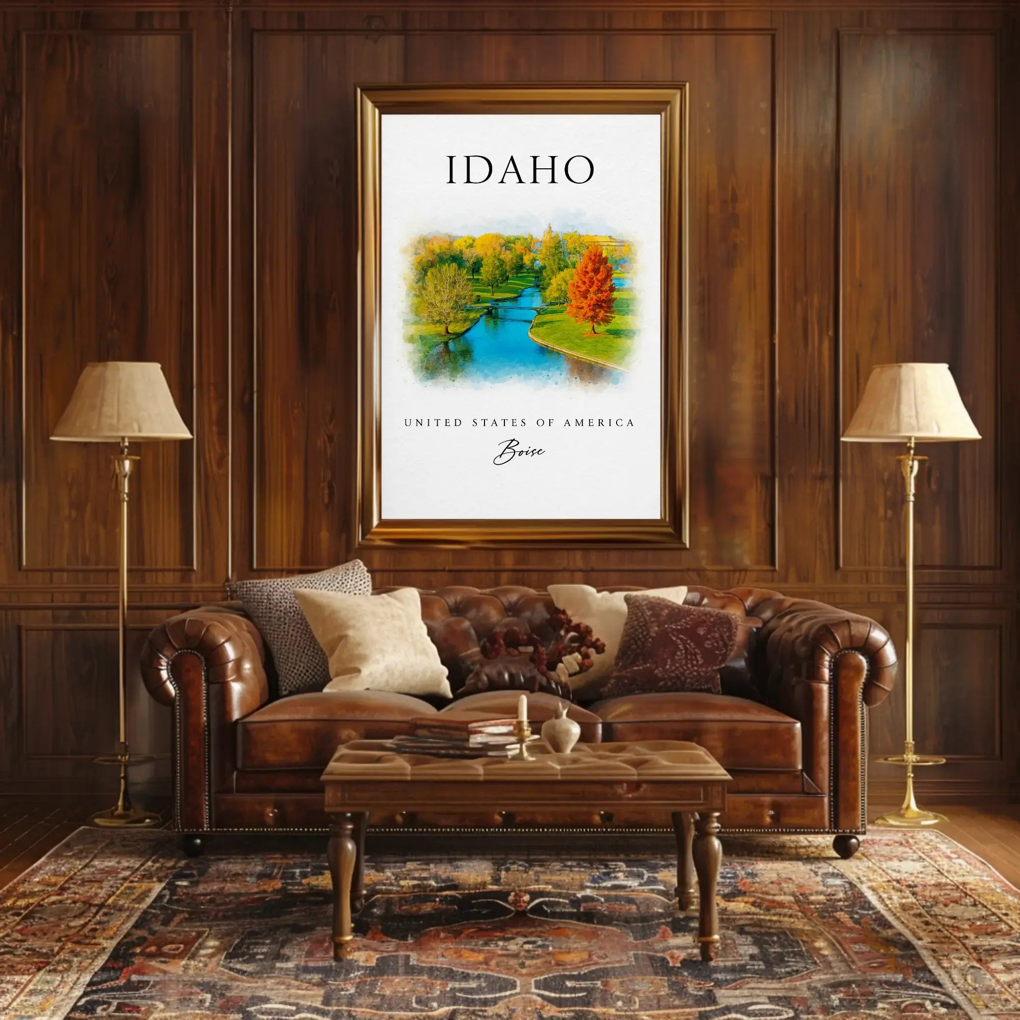 Boise Idaho Autumn Scene Travel Poster PosterGoat