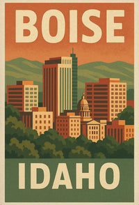 Boise Idaho Vintage Travel Poster PosterGoat