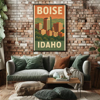 Boise Idaho Vintage Travel Poster PosterGoat