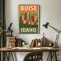 Boise Idaho Vintage Travel Poster PosterGoat