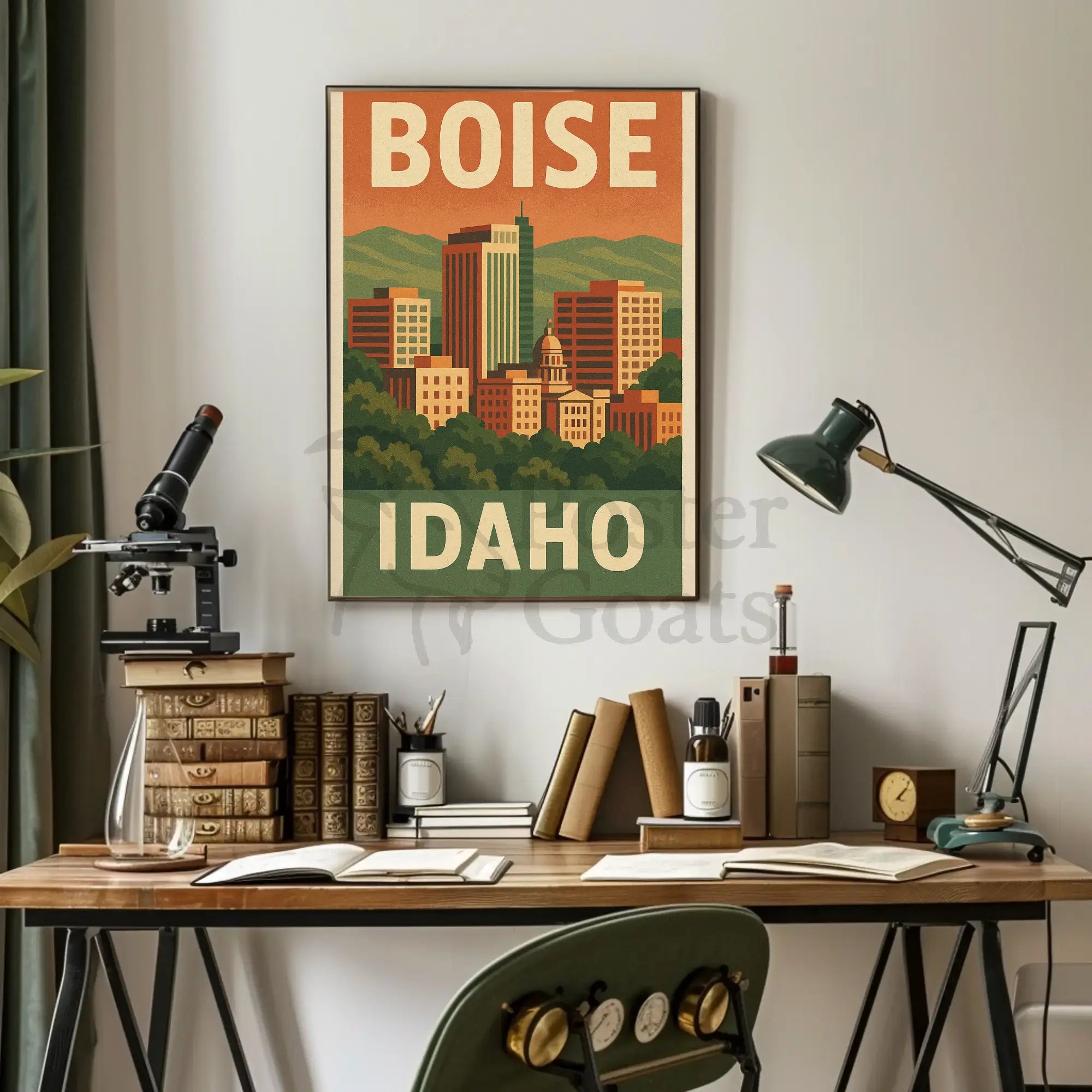 Boise Idaho Vintage Travel Poster PosterGoat